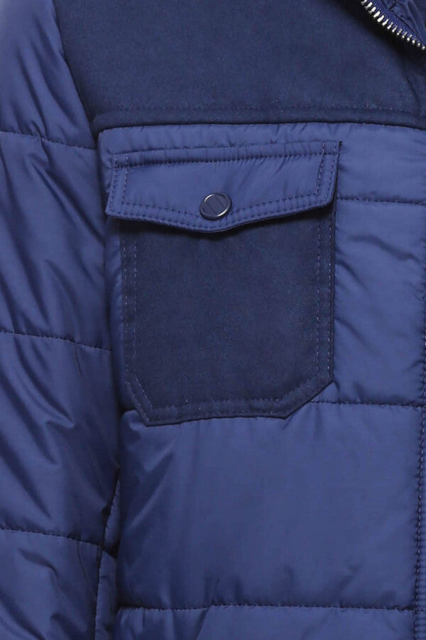 WSS Puffer Navy Blue Men Coat  - Singen