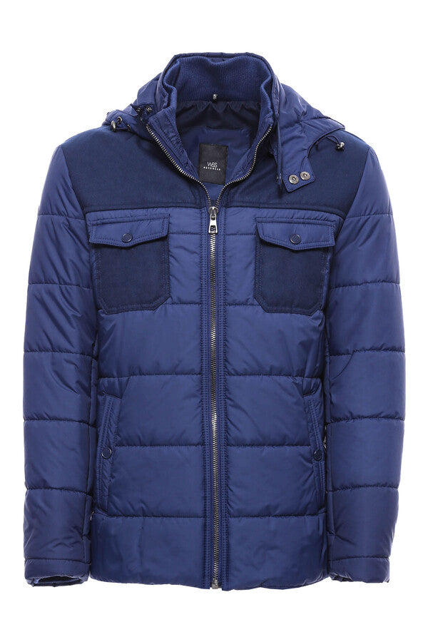 WSS Puffer Navy Blue Men Coat  - Singen