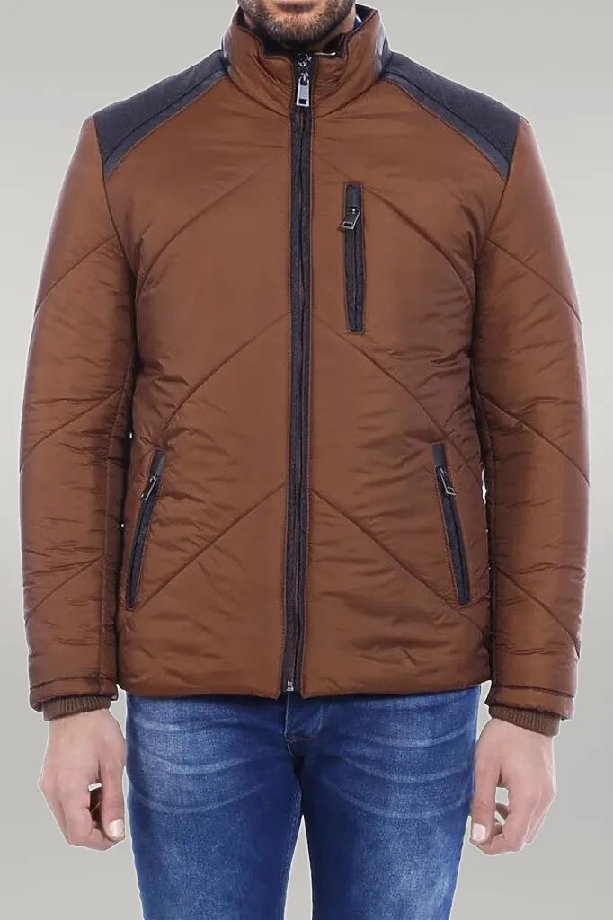 WSS Tan Quilted Down Men Coat  - Singen