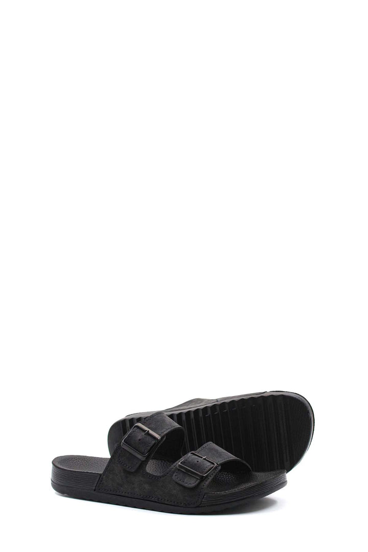 FST Men's Flat Slipper 001MAHAWAI Black - Leipzig