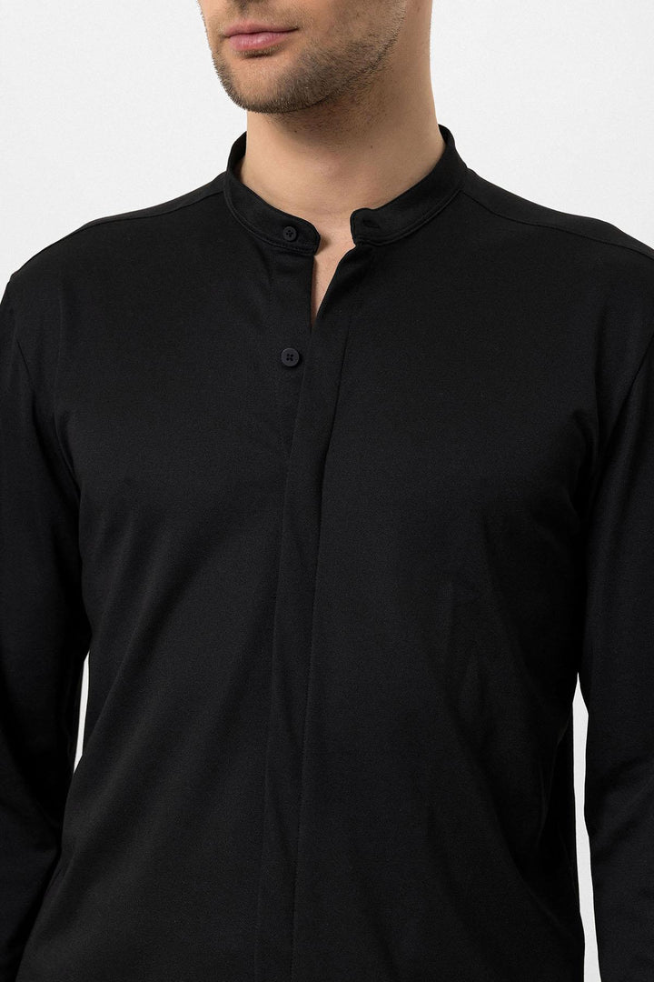 ANT Men's Classic Collar Hidden Button Long Sleeve Slim Fit Shirt - Wigan