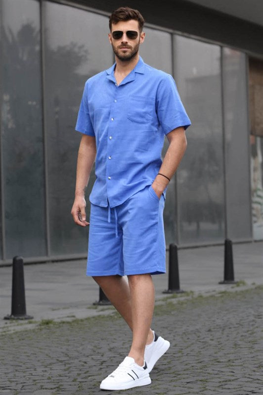 MDX Men's Blue Basic Oversize Shirt Set 5588 - Clichy