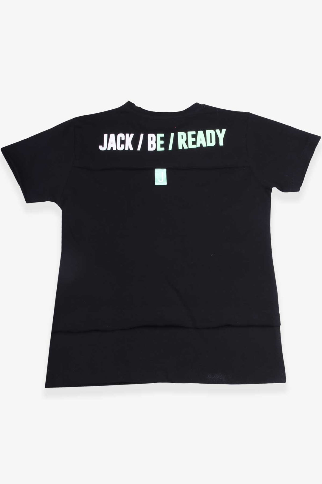 BRE Jack Lions Boy's T-shirt with Printed Text, 106 Years, Black - Caltagirone