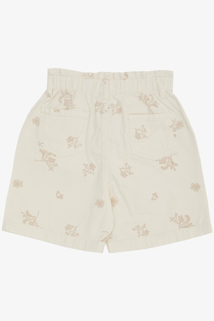 BRE Escabel Girl's Floral Patterned Denim Shorts 104 Years, Cream - Sidcup