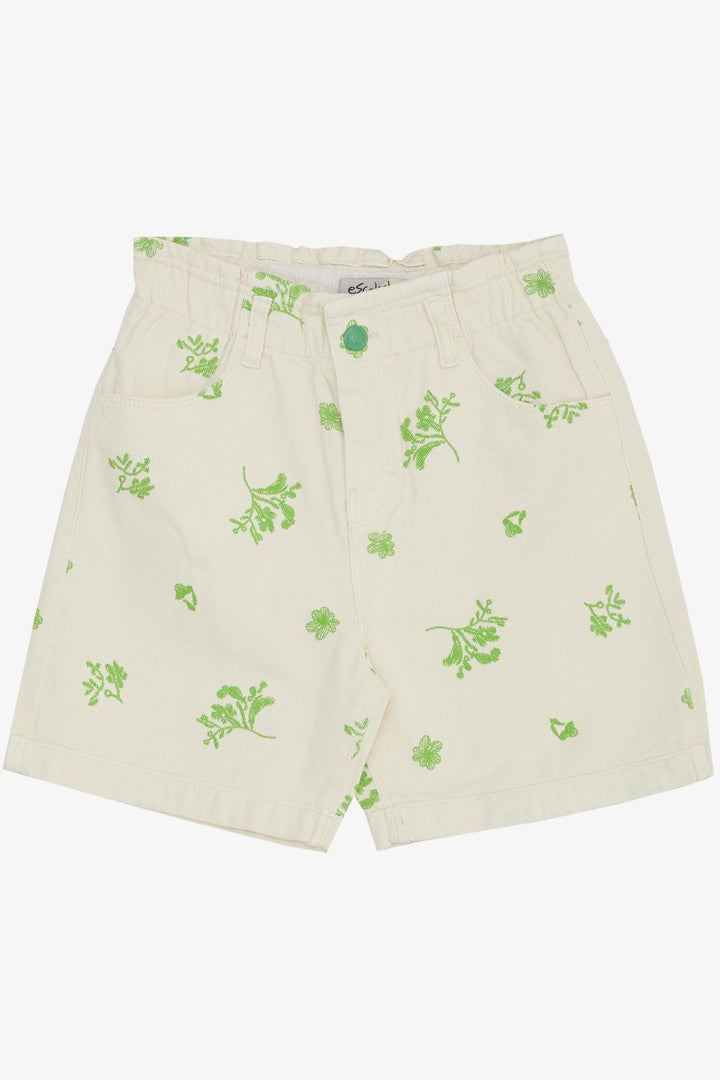 Bre Escabel Girl's Floral Patchered Denme Shorts 104 года, крем - Греция