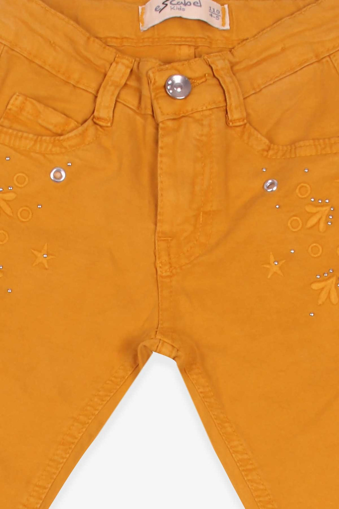 BRE Escabel Girl's Denim Pants with Bird Eye Accessories, Mustard Yellow, 56 Years - Chioggia