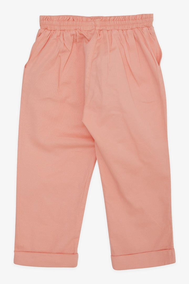 BRE Escabel Girl's Pants with Elastic Waistband, Pockets and Belt, 2-6 Years, Salmon - North Las Vegas