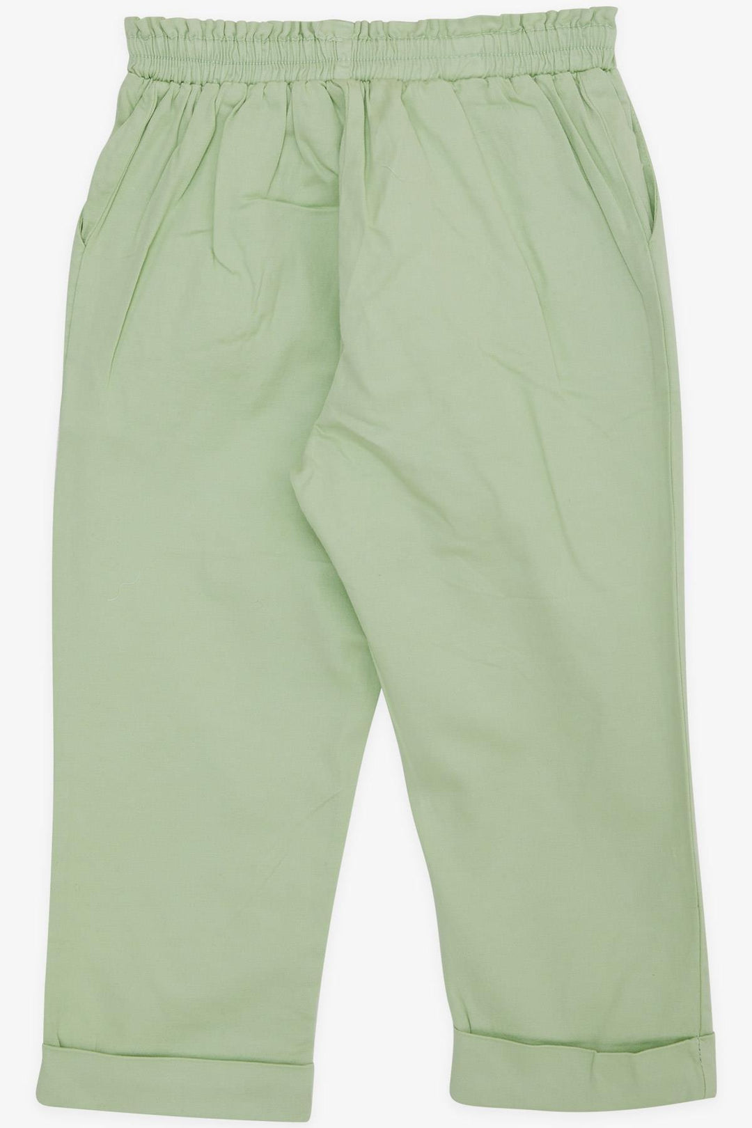 BRE Escabel Girl's Pants with Elastic Waistband, Pockets and Belt, 2-6 Years, Aqua Green - Toledo