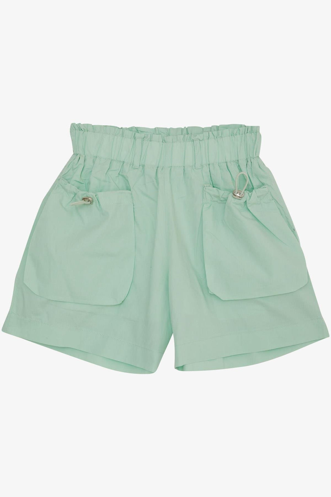 BRE Escabel Girl's Shorts Elastic Waistband Adjustable Pocket Elastic Accessorized 4-8 Years, Aqua Green - Pinotepa