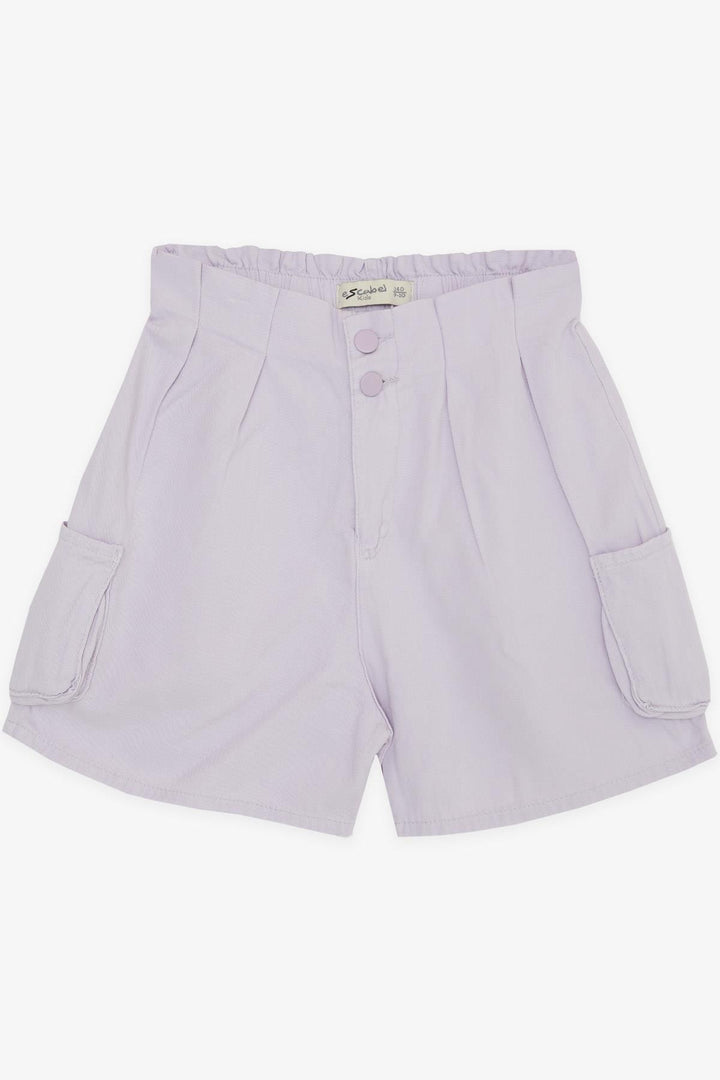 BRE Escabel Girl's Shorts with Buttoned Pockets Elastic Waistband 104 Years, Lilac - Methuen Town