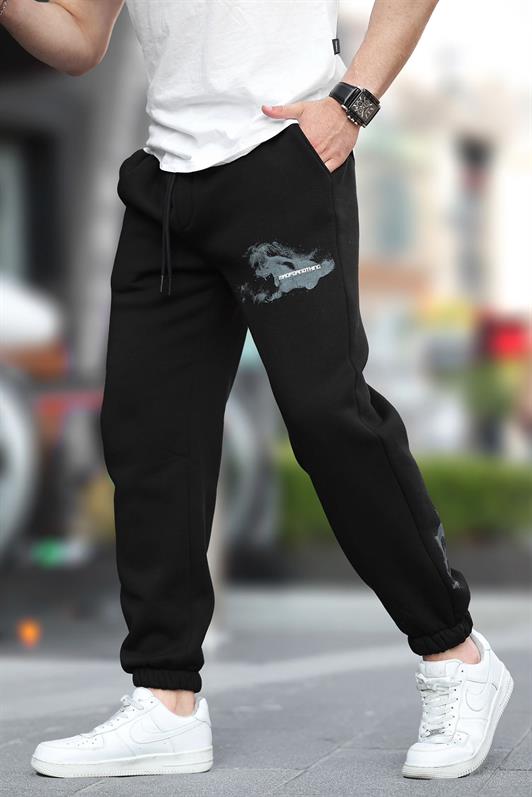 MDX Black Men's Sweatpants with Elasticated Hem and Printed Pocket Detail 6553 - Peterborough