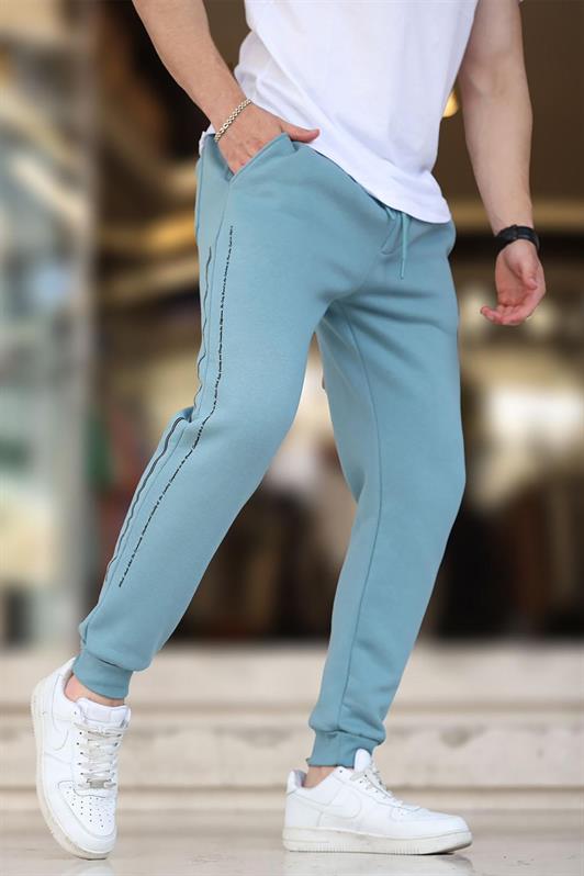 MDX Blue Men's Sweatpants with Elastic Waistband and Side Striped Printed 6551 - Conflans-Sainte-Honorine