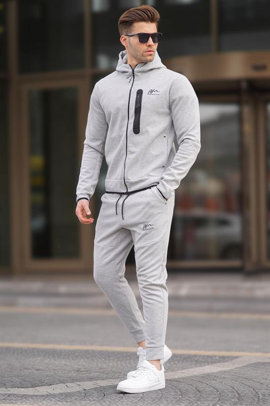 MDX Gray Printed Regular Fit Men's Tracksuit - Wavre