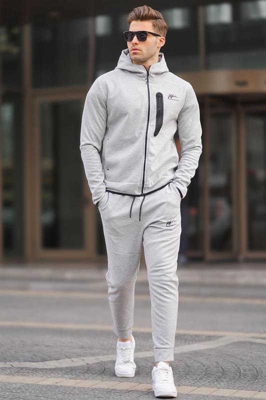 MDX Gray Printed Regular Fit Men's Tracksuit - Wavre