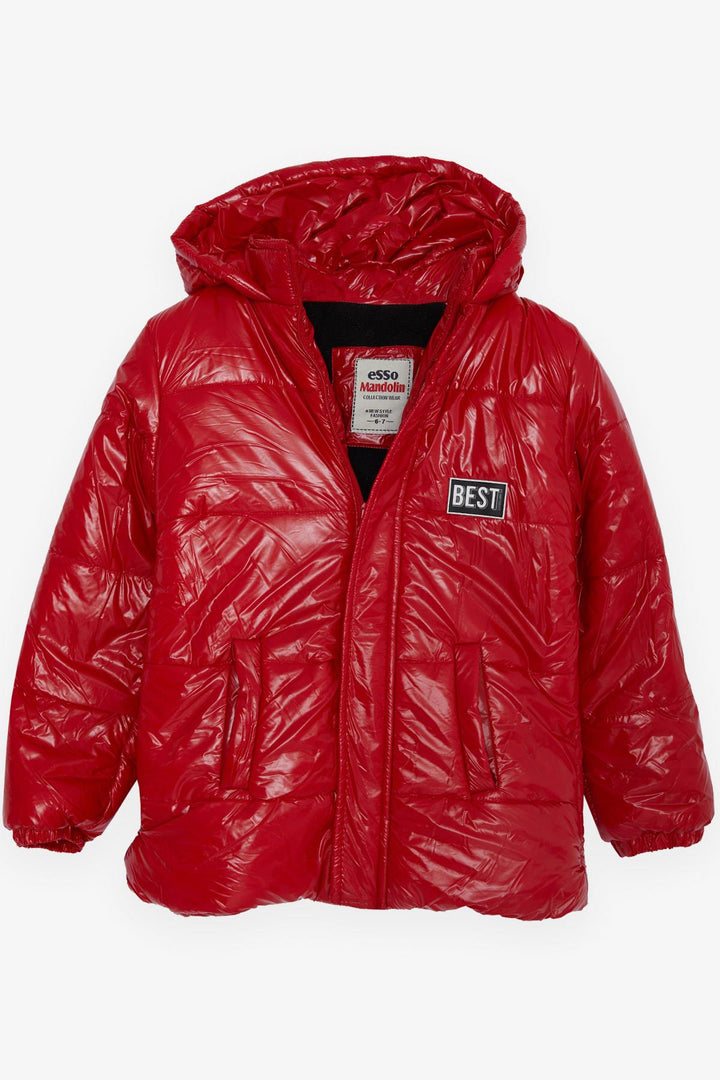 BRE Esso Mandolin Boys' Jacket with Hood and Zipper, Red, 60 Years - Cesena