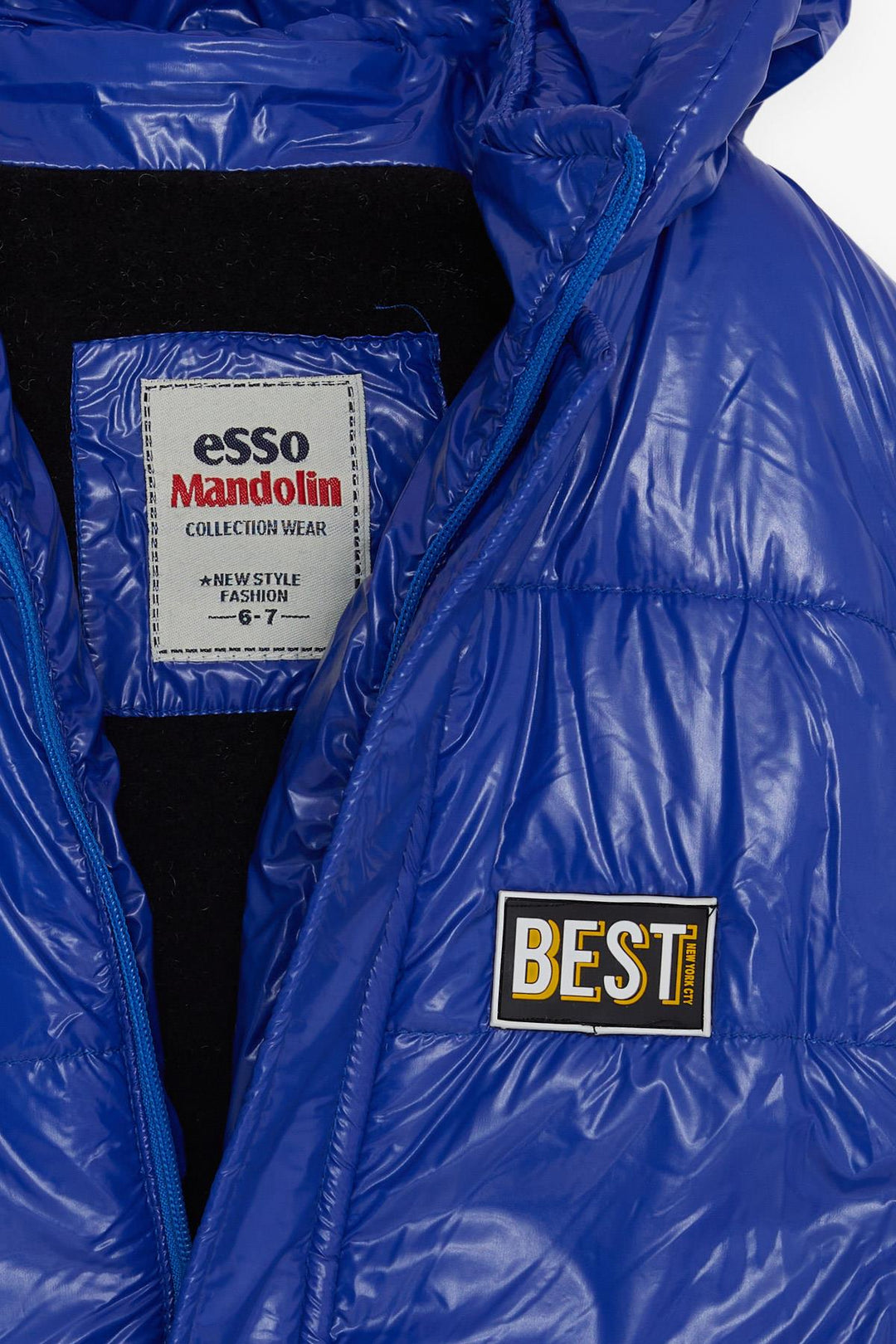 BRE Esso Mandolin Boys' Jacket with Hood and Zipper 60 Years, Saxe Blue - Sankt Gallen