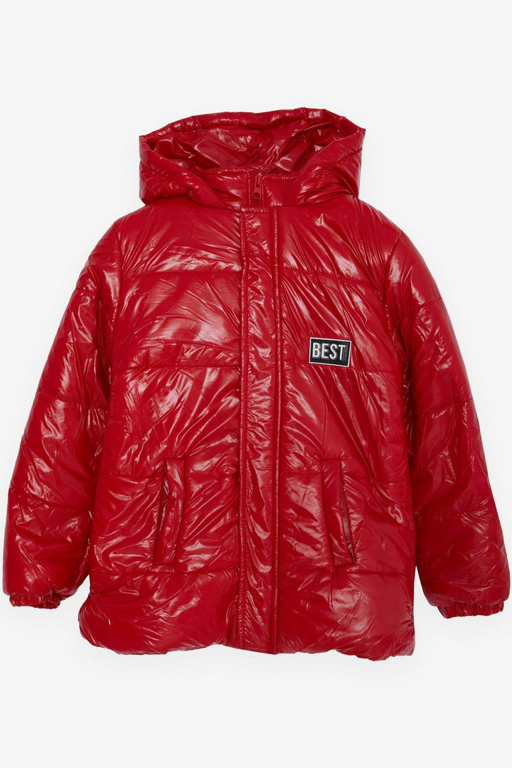 BRE Esso Mandolin Boys' Jacket with Hood and Zipper, Red, 60 Years - Cesena