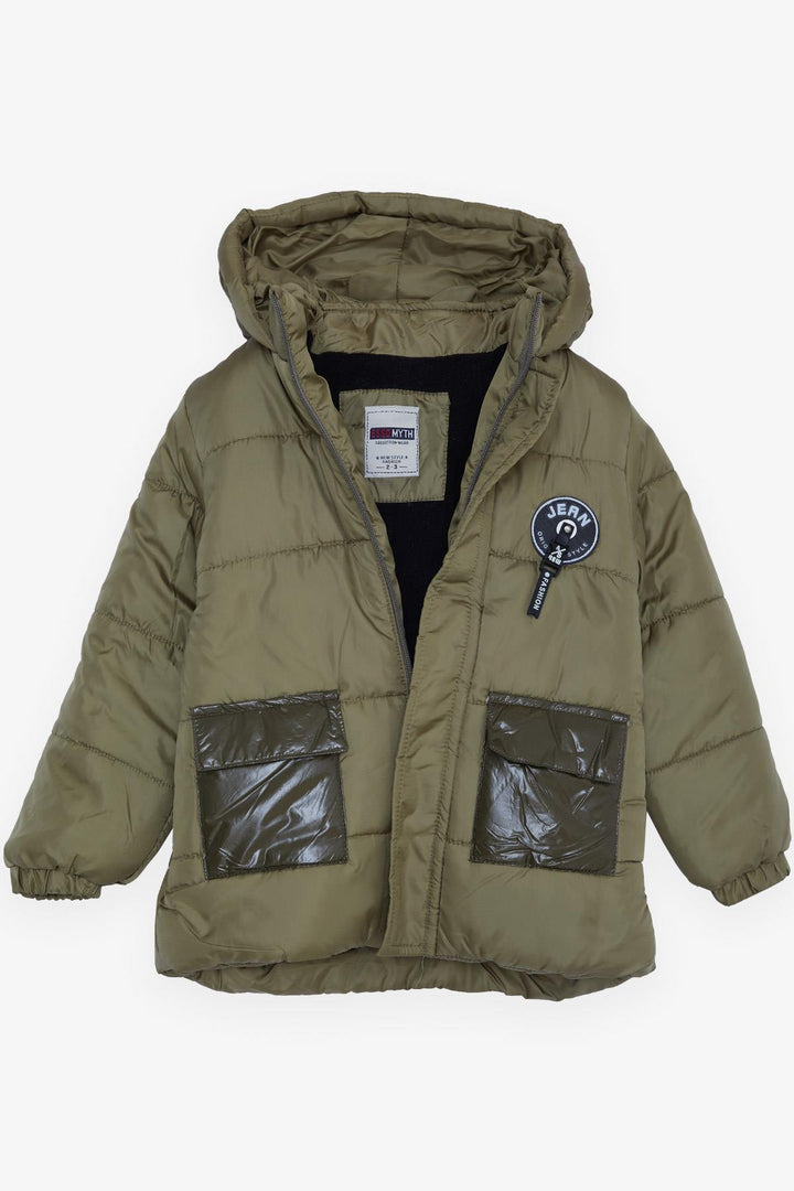 BRE Esso Mandolin Boys' Jacket with Pockets Hooded Armored 2-6 Years, Khaki Green - Rancho Santa Margarita