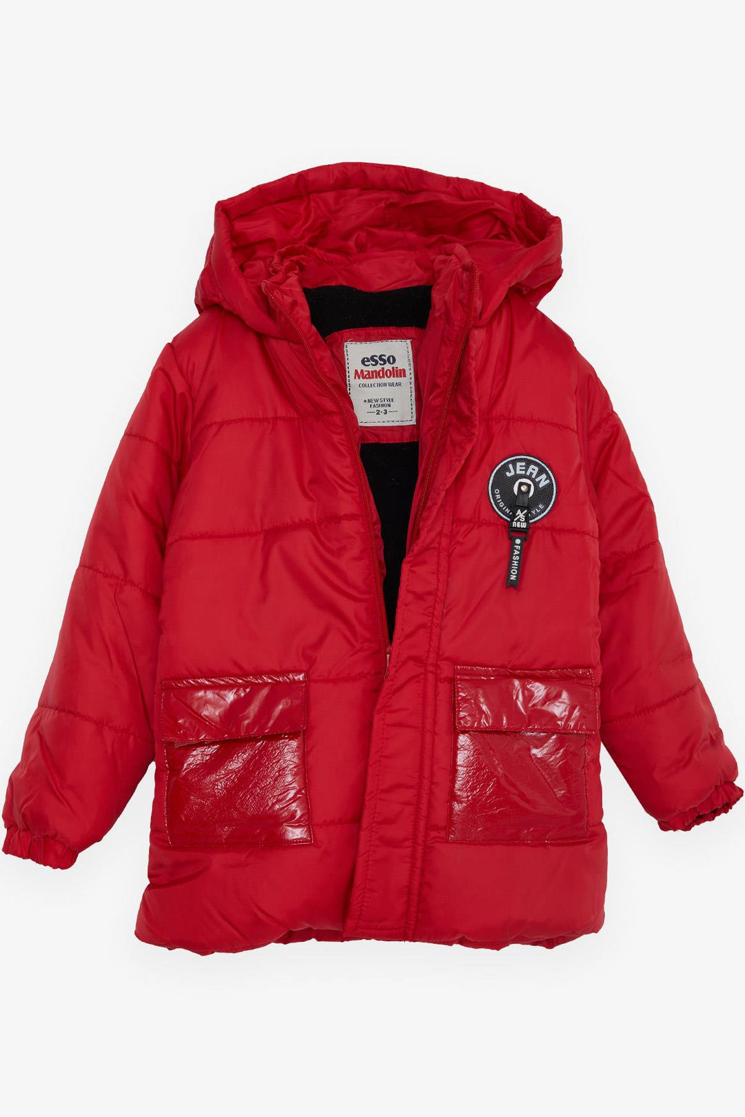 BRE Esso Mandolin Boys' Jacket with Pockets Hooded Logo 2-6 Years, Red - Cicero