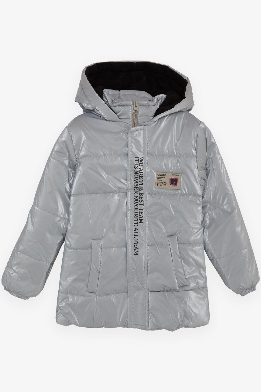 BRE Esso Mandolin Boys' Jacket with Pockets Hooded Logo 2-6 Years, Grey - North Bergen