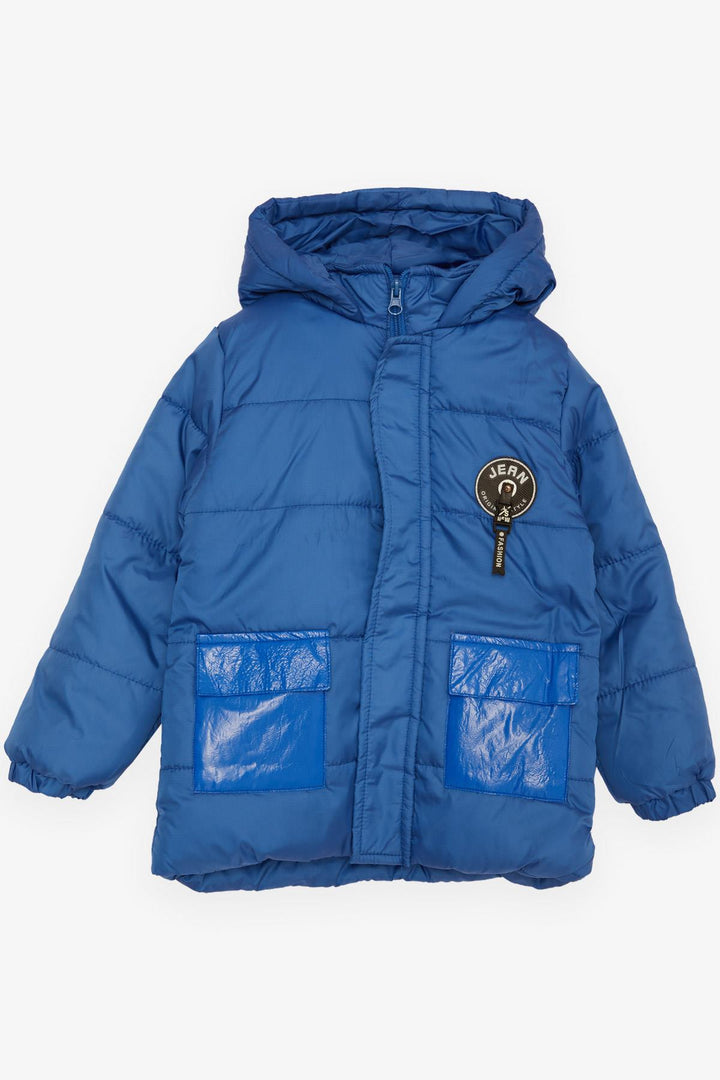 BRE Esso Mandolin Boys' Jacket with Pockets Hooded Logo 2-6 Years, Saxe Blue - Rome