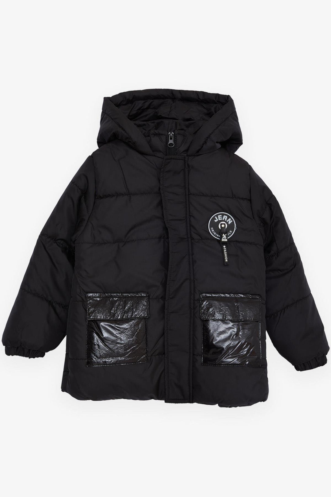 BRE Esso Mandolin Boys' Jacket with Pockets Hooded Logo 2-6 Years, Black - Călăraşi