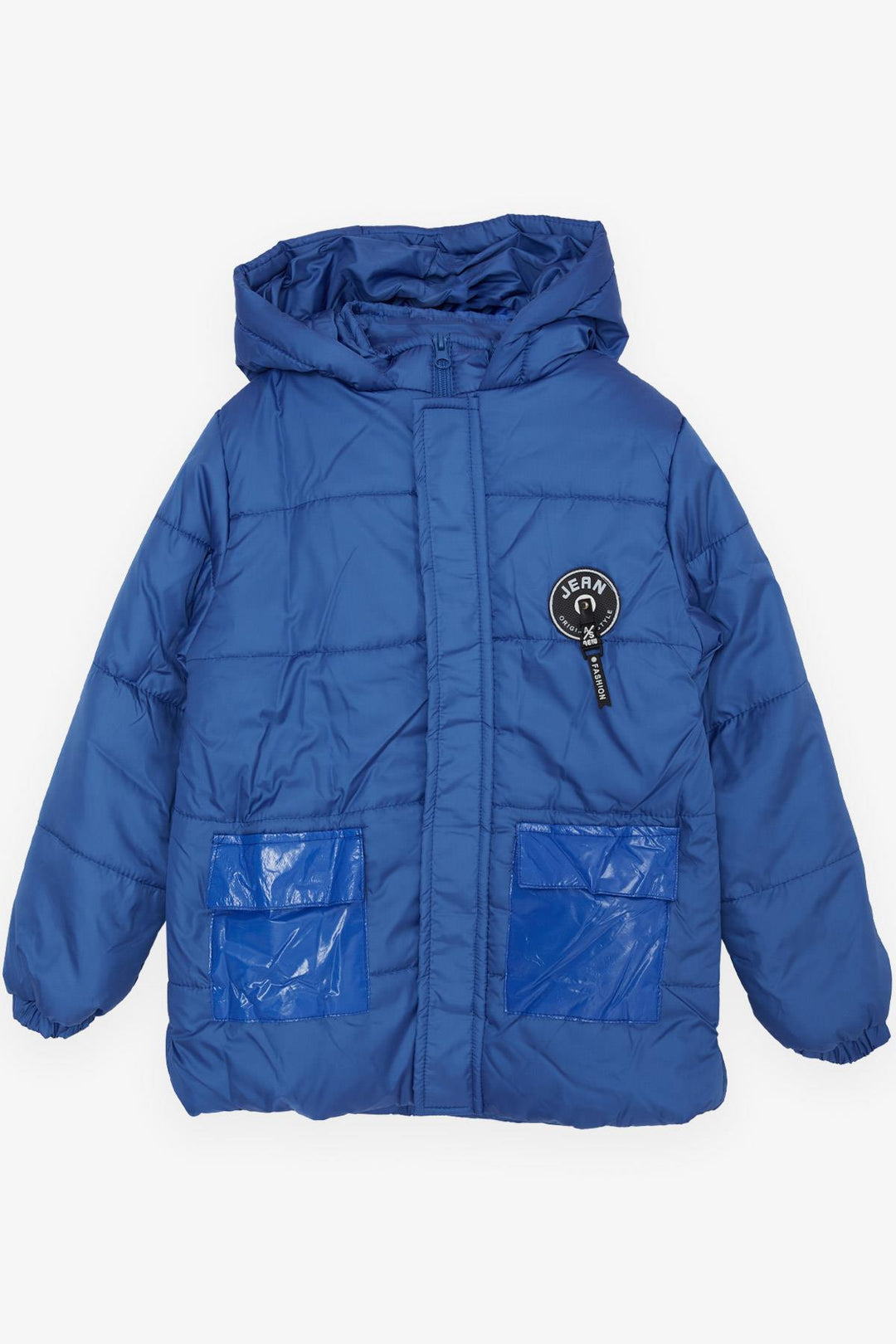 BRE Esso Mandolin Boys' Jacket with Zipper Hooded Logo 60 Years, Sapphire Blue - Orsha