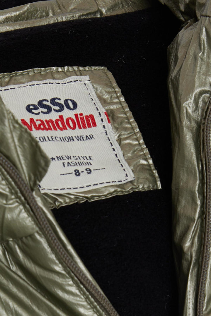 BRE Esso Mandolin Boy's Jacket with Zipper Hood Printed 60 Years, Khaki Green - Francavilla Fontana