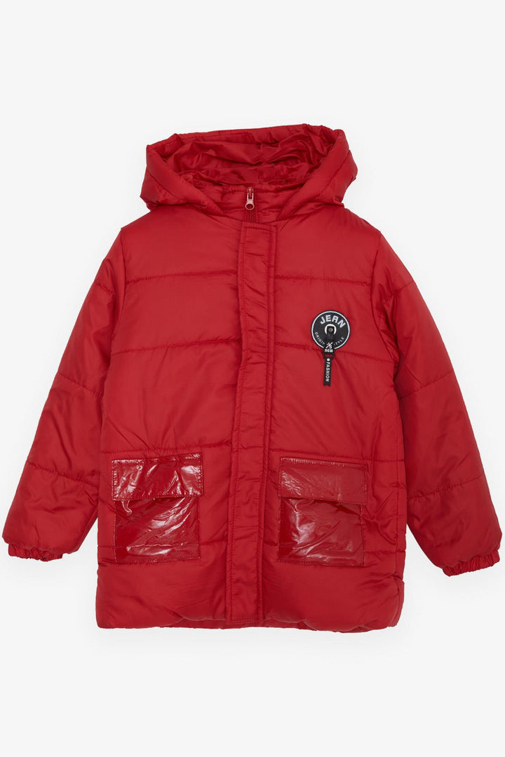 BRE Esso Mandolin Boys' Jacket with Zipper Hooded Logo 60 Years, Red - Teoloyucan