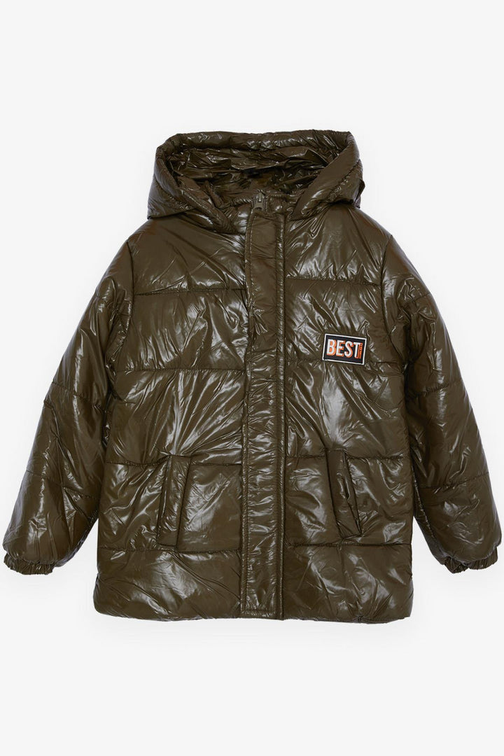 BRE Esso Mandolin Boys' Jacket with Zippered Hooded Armored 2-6 Years, Khaki Green - Rocky Mount