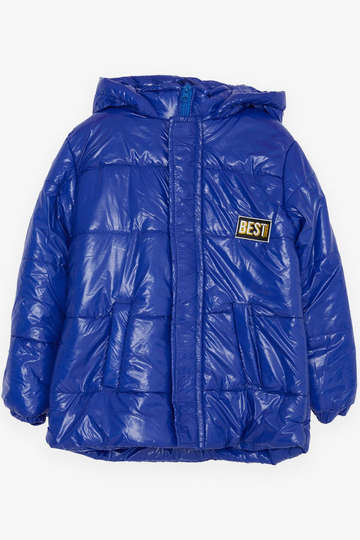 BRE Esso Mandolin Boys' Jacket with Zippered Hooded Logo 2-6 Years, Saxe Blue - Salamanca