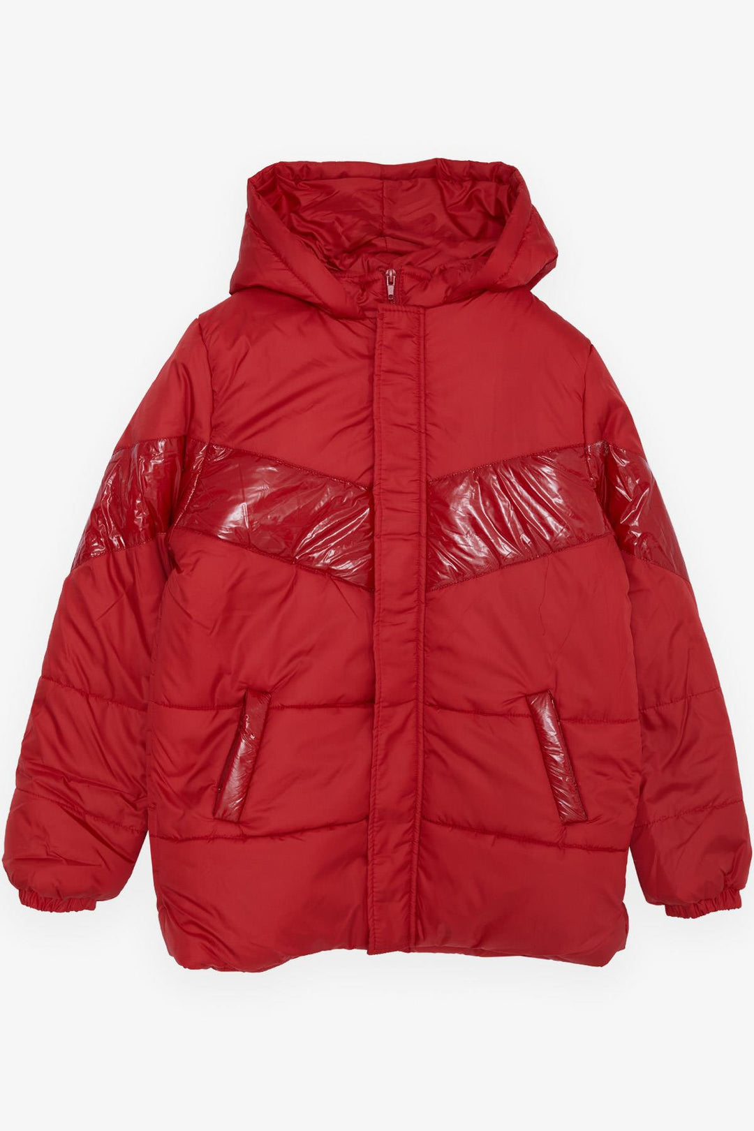 BRE Esso Mandolin Boy's Jacket with Hood Zippered Pockets 104 Years, Red - Sunrise