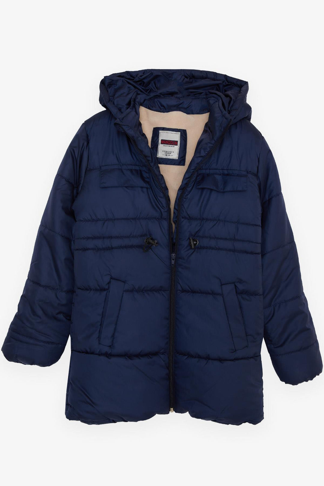 BRE Esso Mandolin Girl Child Hooded Jacket with Waistband 104 Years, Navy Blue - San Jose