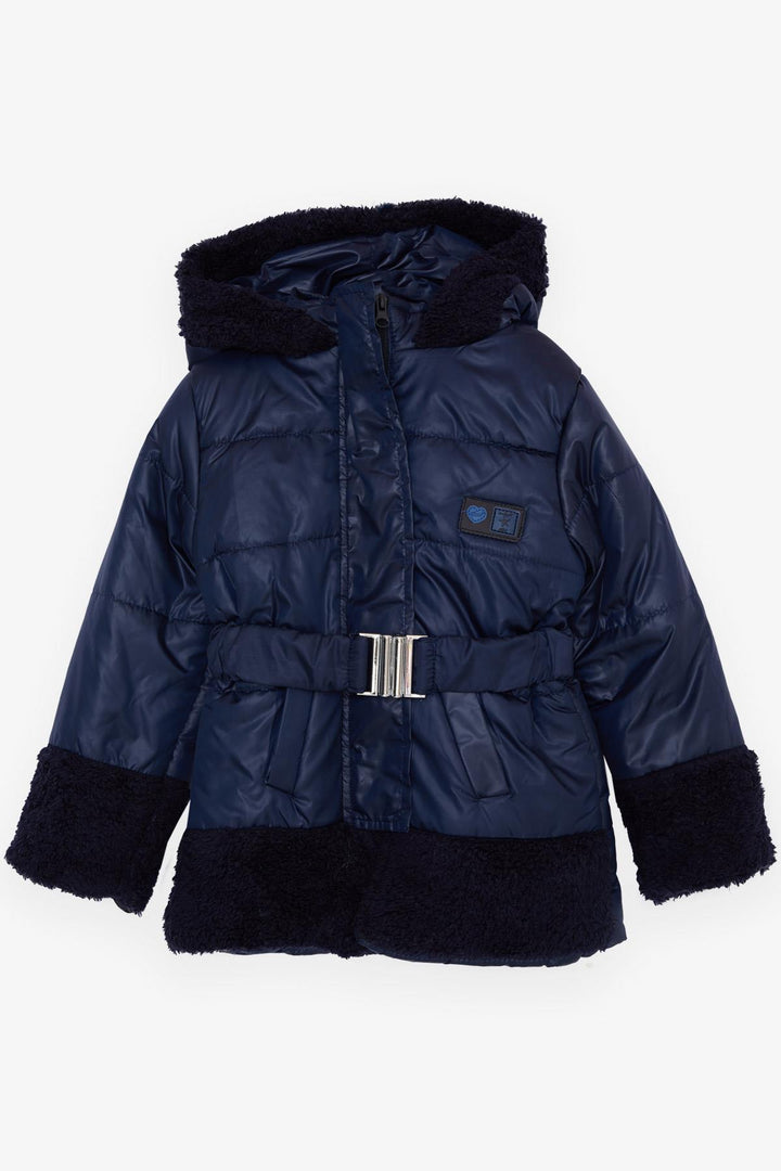 BRE Esso Mandolin Girl Child Coat with Belted Plush 2-6 Years, Navy Blue - Ixhuatlán de Madero