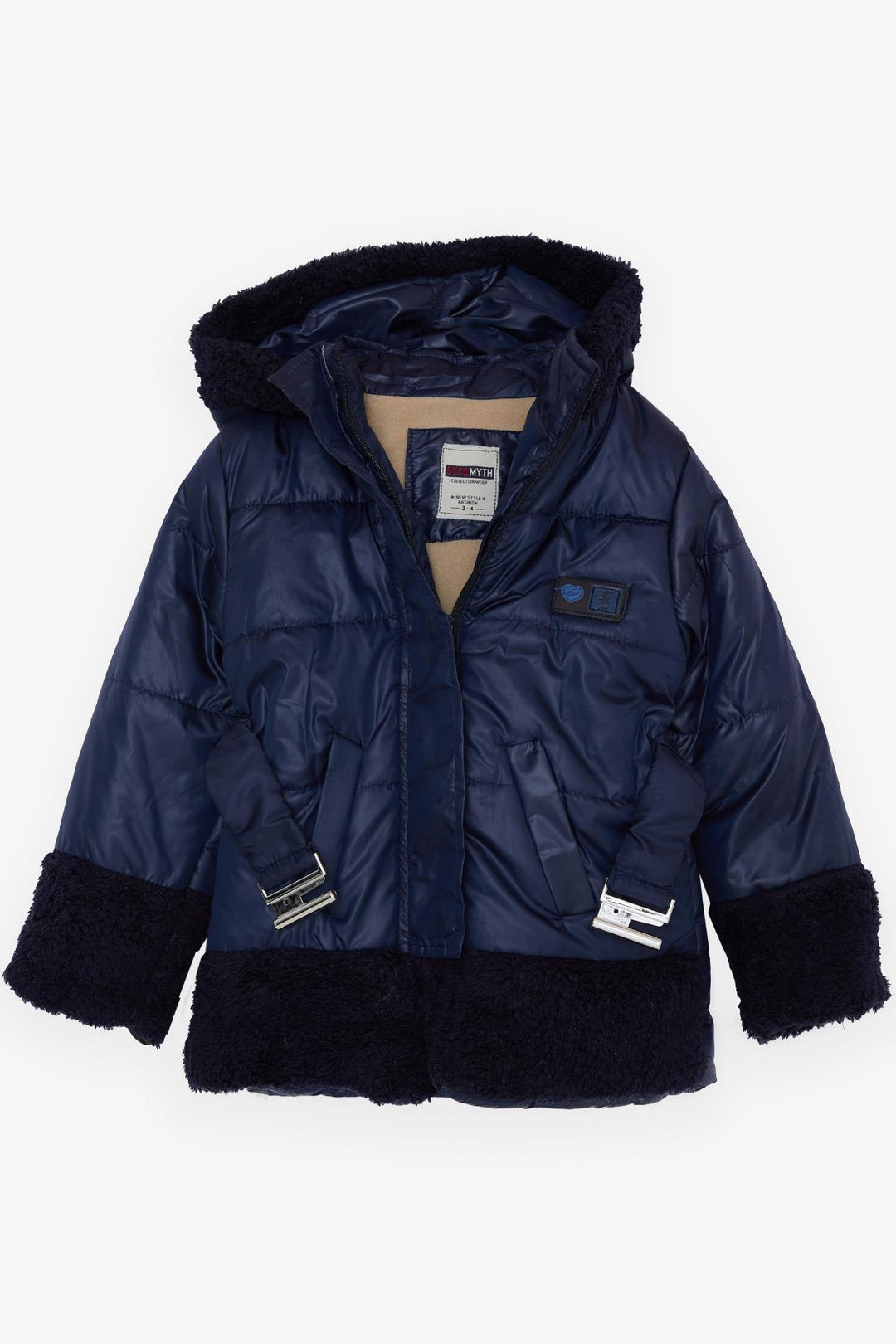 BRE Esso Mandolin Girl Child Coat with Belted Plush 2-6 Years, Navy Blue - Ixhuatlán de Madero