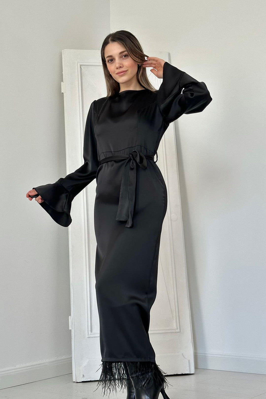 Robe Els avec franges - noir - drapier