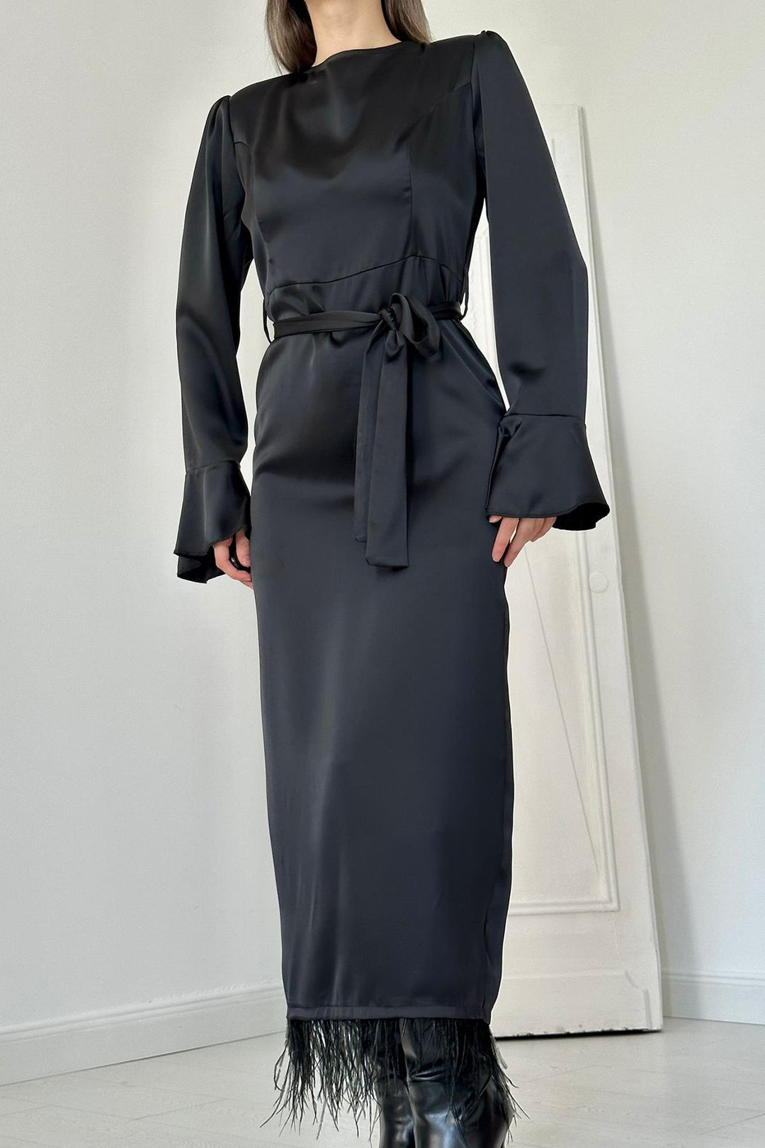 Robe Els avec franges - noir - drapier