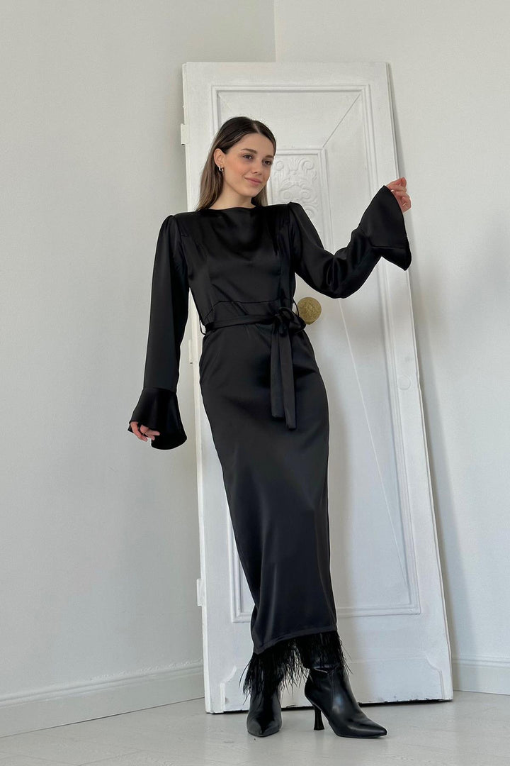 Robe Els avec franges - noir - drapier