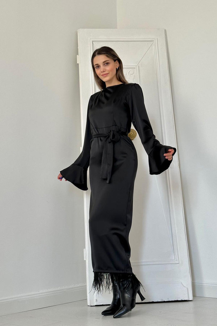 Robe Els avec franges - noir - drapier