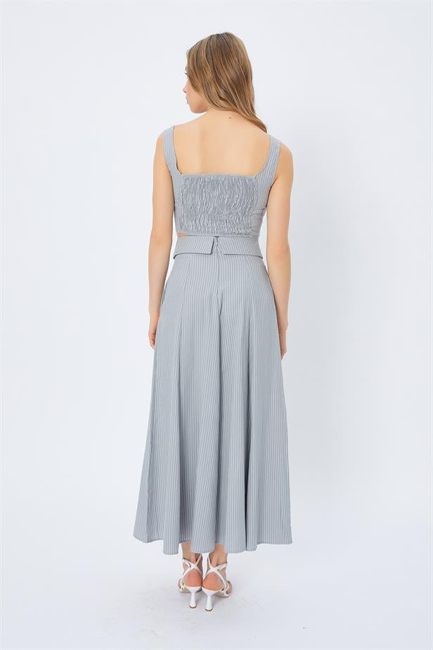 RYN Pocket Long Skirt - GRAY - Rende