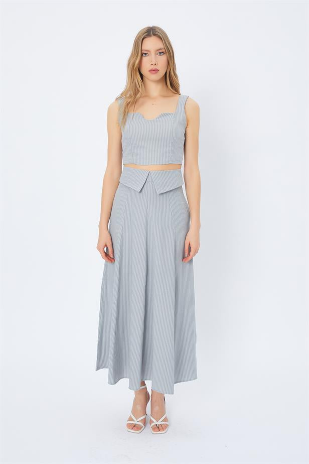 RYN Pocket Long Skirt - GRAY - Rende