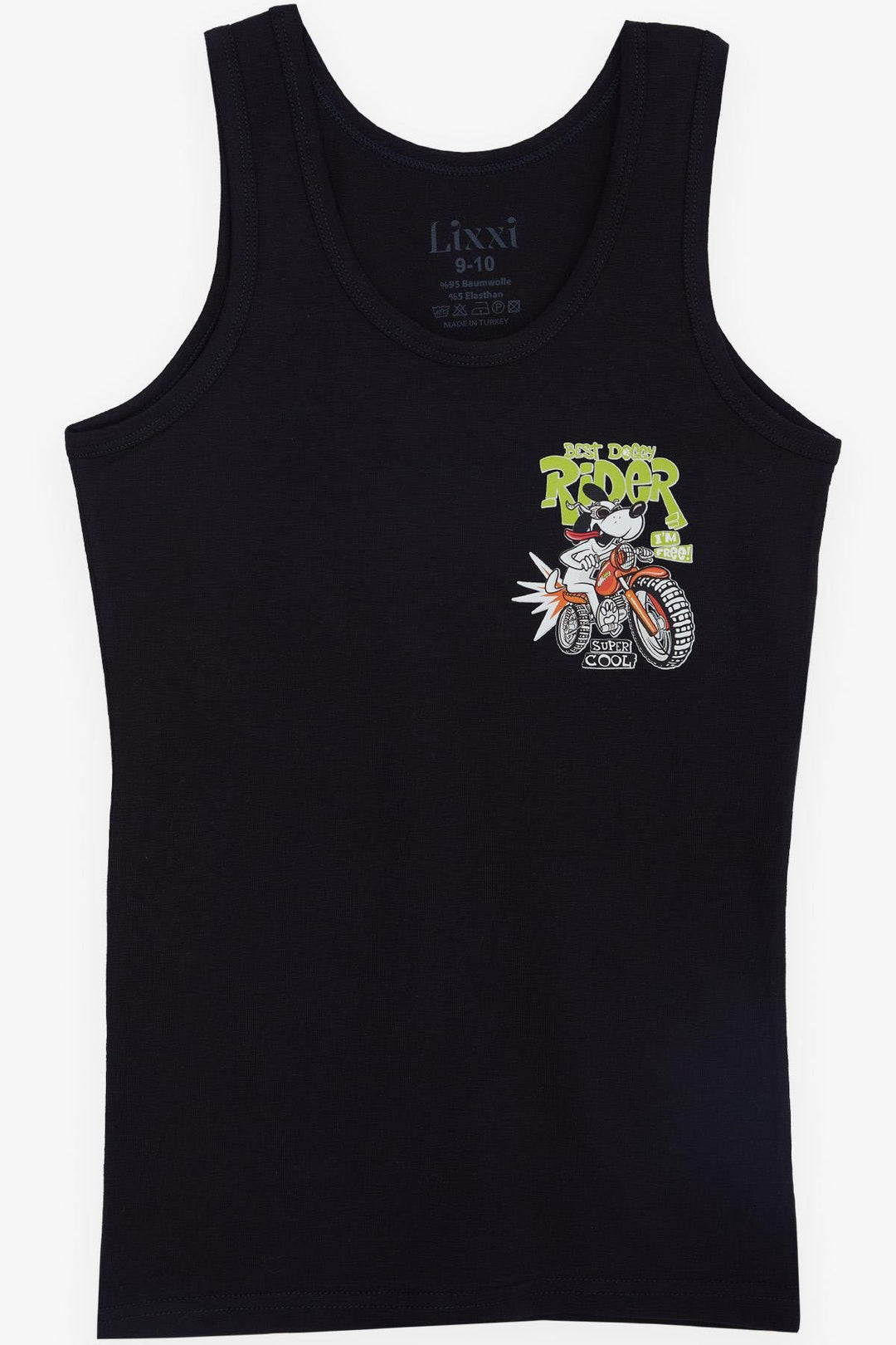 BRE Export Boys' Tank Top with Wide Straps, Motorcycle Print, 9+, Navy Blue - Zoetermeer