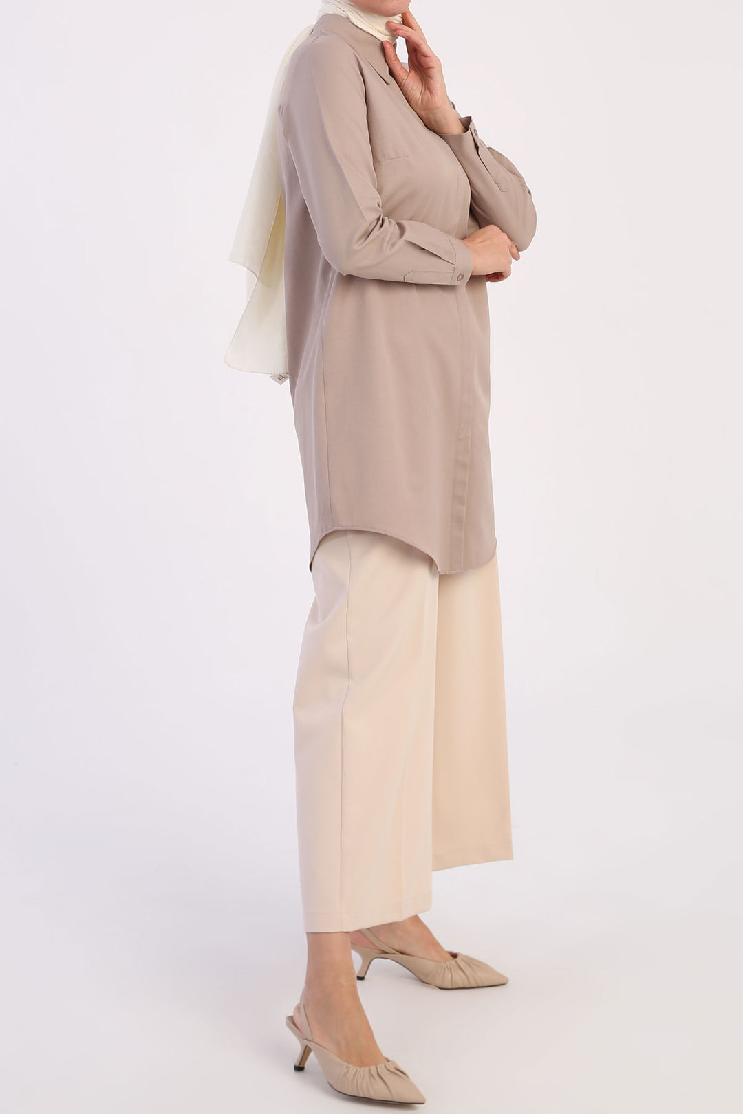 TLD Women Allday Mink Hidden Snap Shirt Tunic - قرطبة