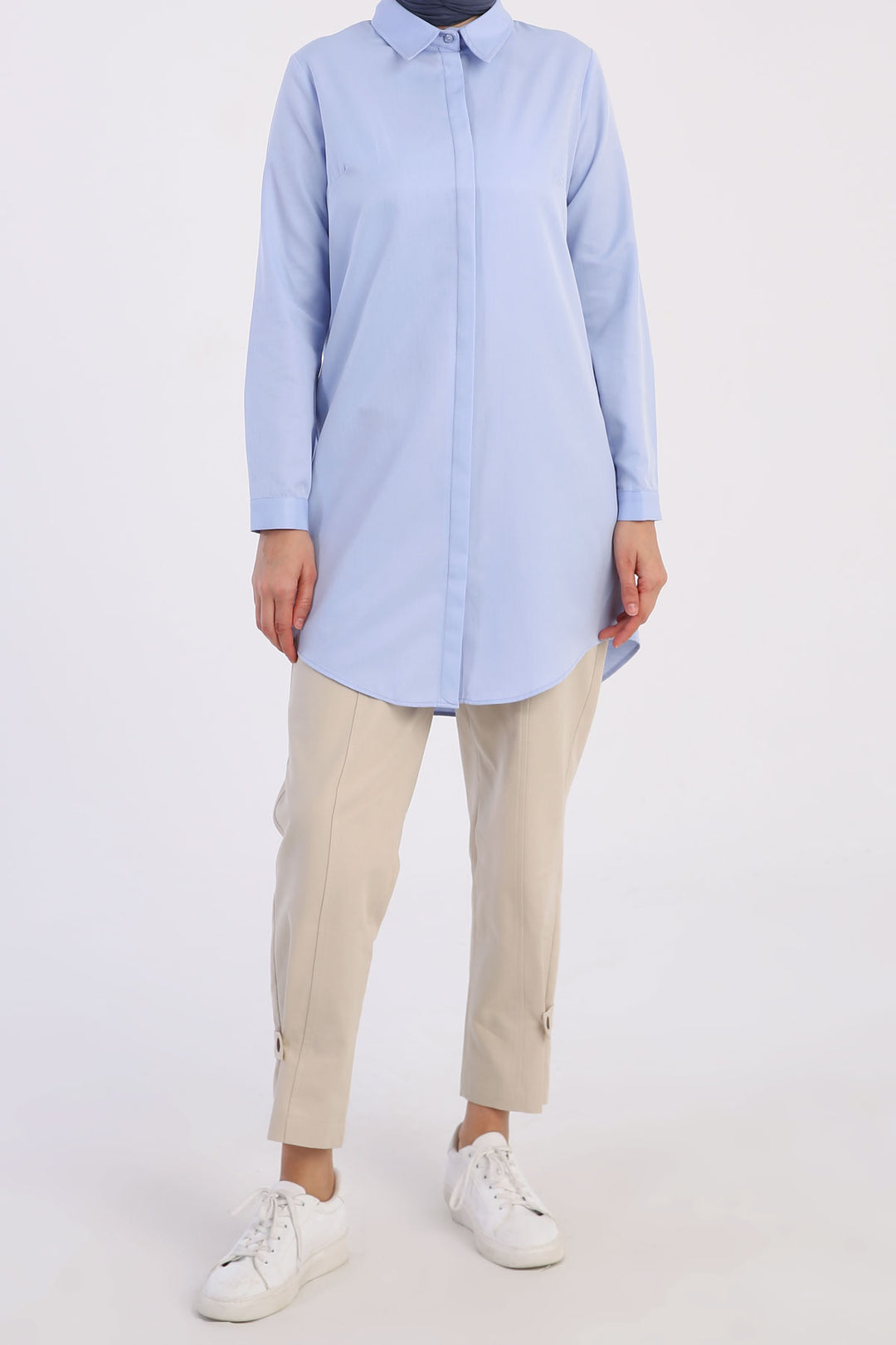 تي شيرت TLD للسيدات Allday Blue Hidden Snap Tunic - Düsseldorf