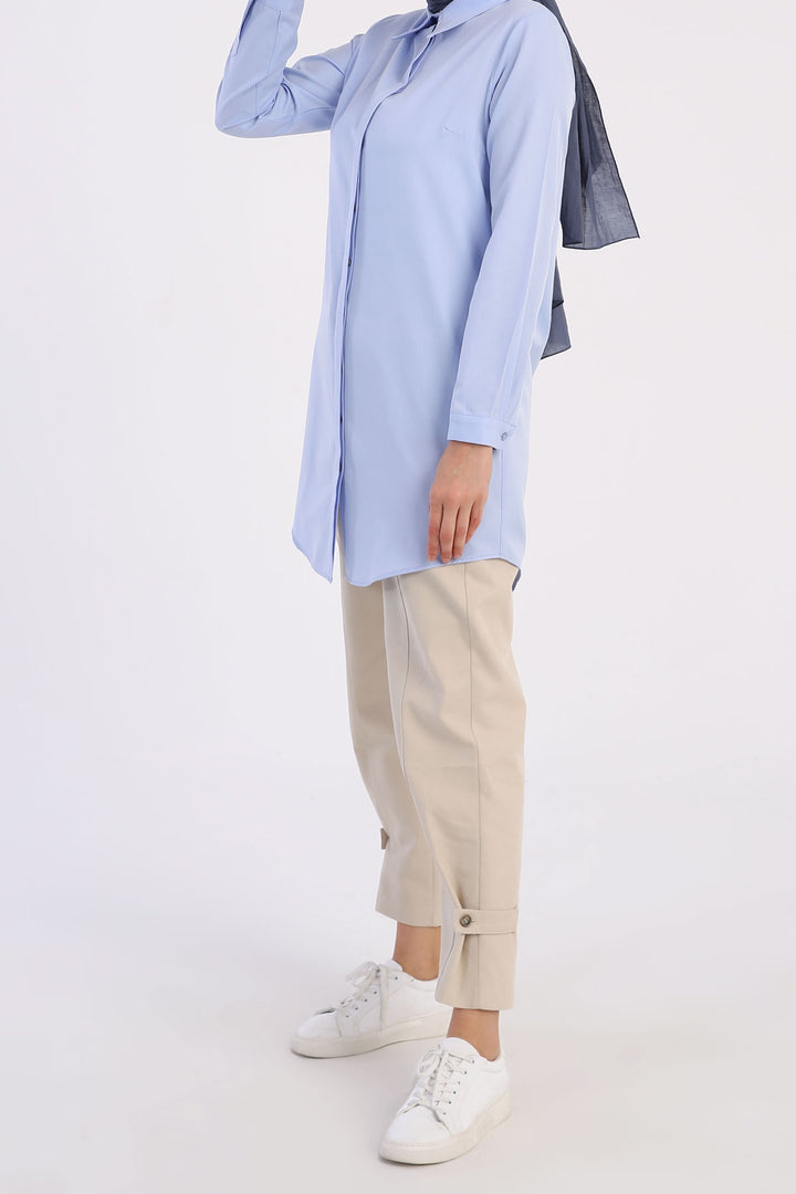 تي شيرت TLD للسيدات Allday Blue Hidden Snap Tunic - Düsseldorf