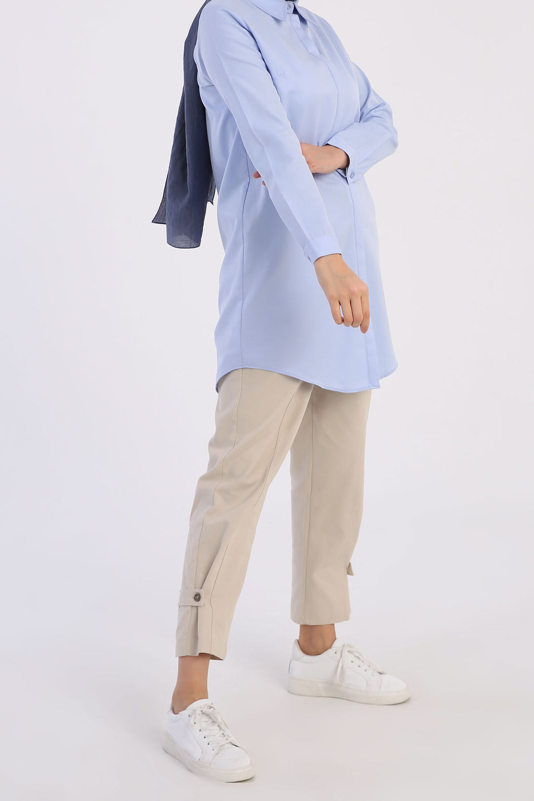 تي شيرت TLD للسيدات Allday Blue Hidden Snap Tunic - Düsseldorf