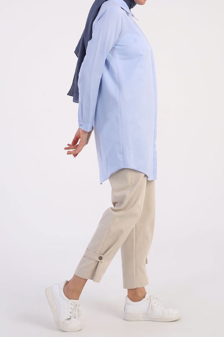 تي شيرت TLD للسيدات Allday Blue Hidden Snap Tunic - Düsseldorf