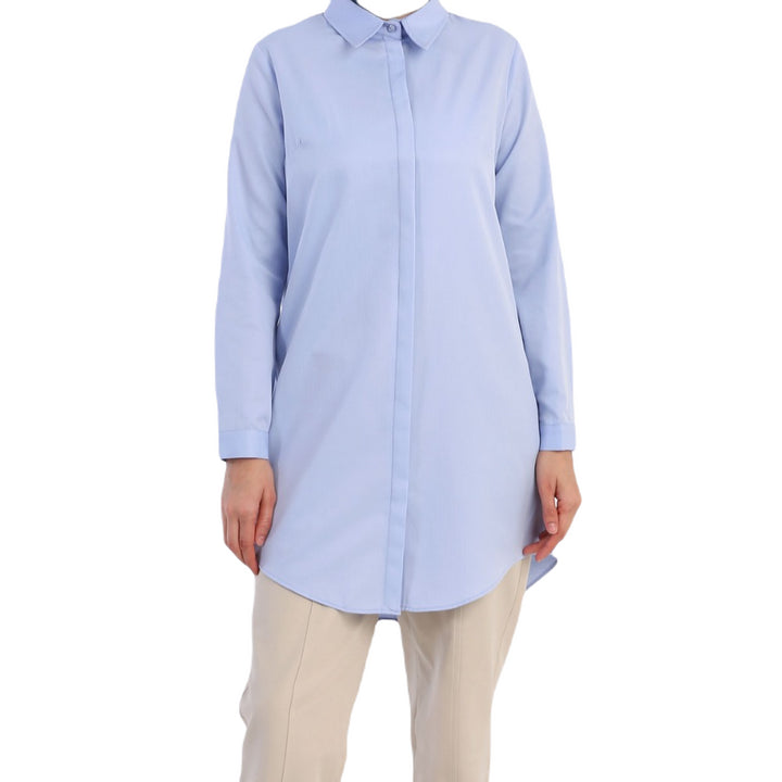 تي شيرت TLD للسيدات Allday Blue Hidden Snap Tunic - Düsseldorf