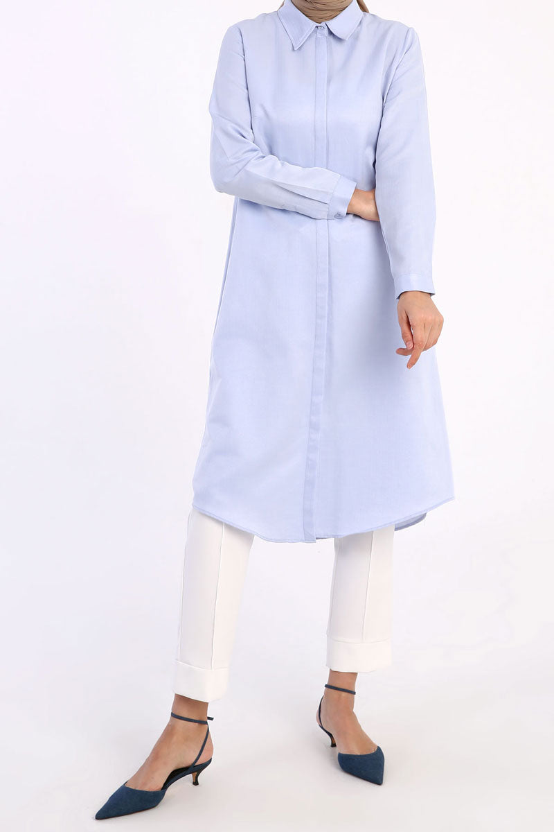 TLD Women Allday Blue Secret Explosive Long Shirt - Ensenada