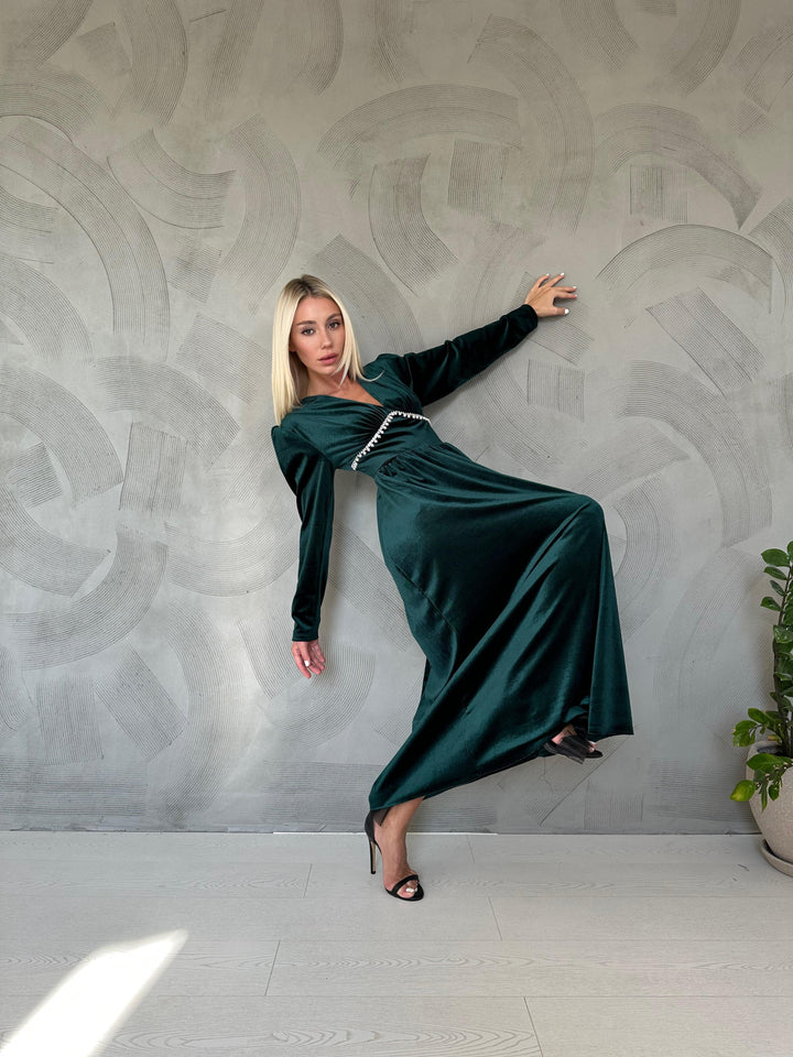 Els Openwire Stone Dress - Emerald - Melitopol